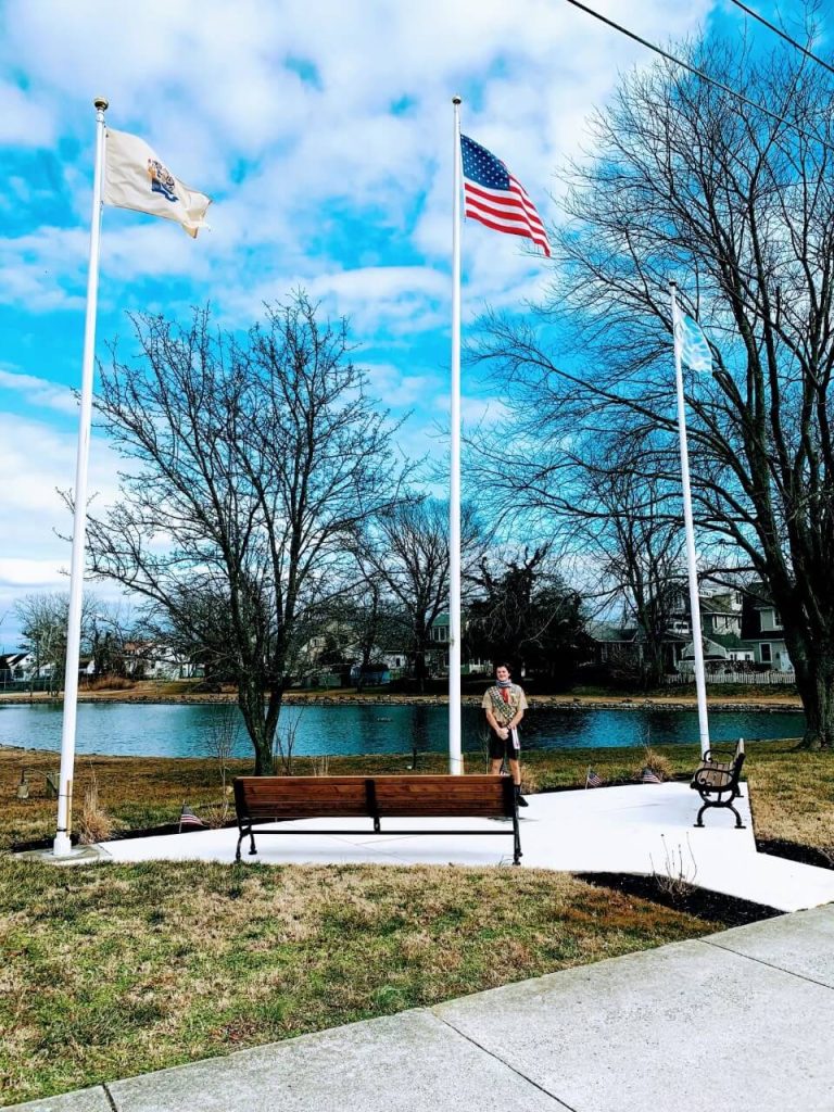 See photo attached: Robert W. Elwell stands by service project in Kiwanis Park.