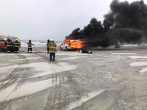 Wildwood Crest Firefighters spent the late-morning hours Feb. 15 extinguishing a blaze that engulfed a 2008 GMC Suburban SUV. The incident didn’t yield any injuries. 