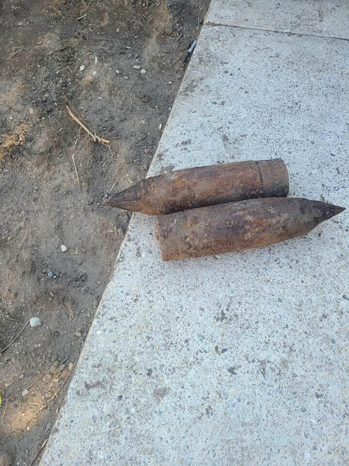 Two unexploded World War II ordnances were discovered in a rear yard off Elmira Street
