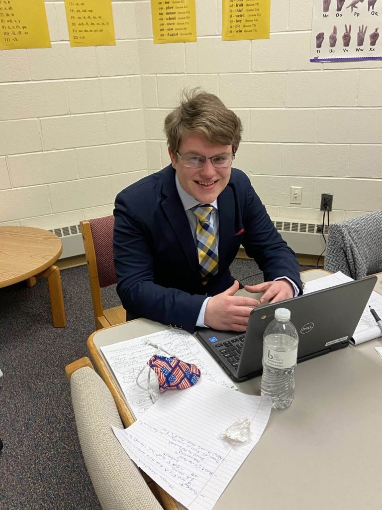 Mock Trial Team Captain Nikolas Frey has been a member of the team all four years of high school. The team will compete for the national title in May. 
