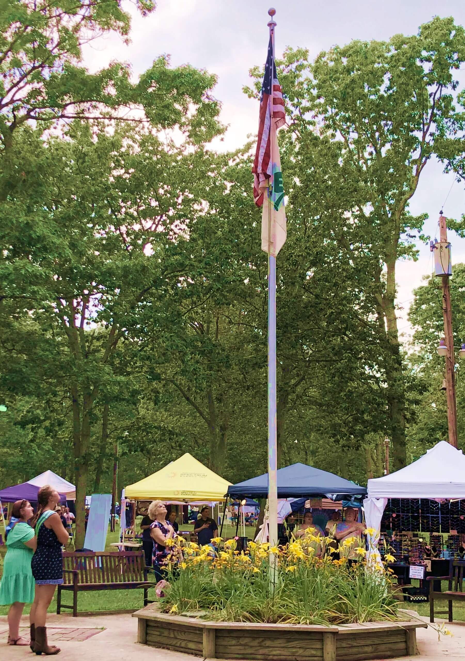 The American Flag flying on the Cape May County 4-H Fairgrounds.