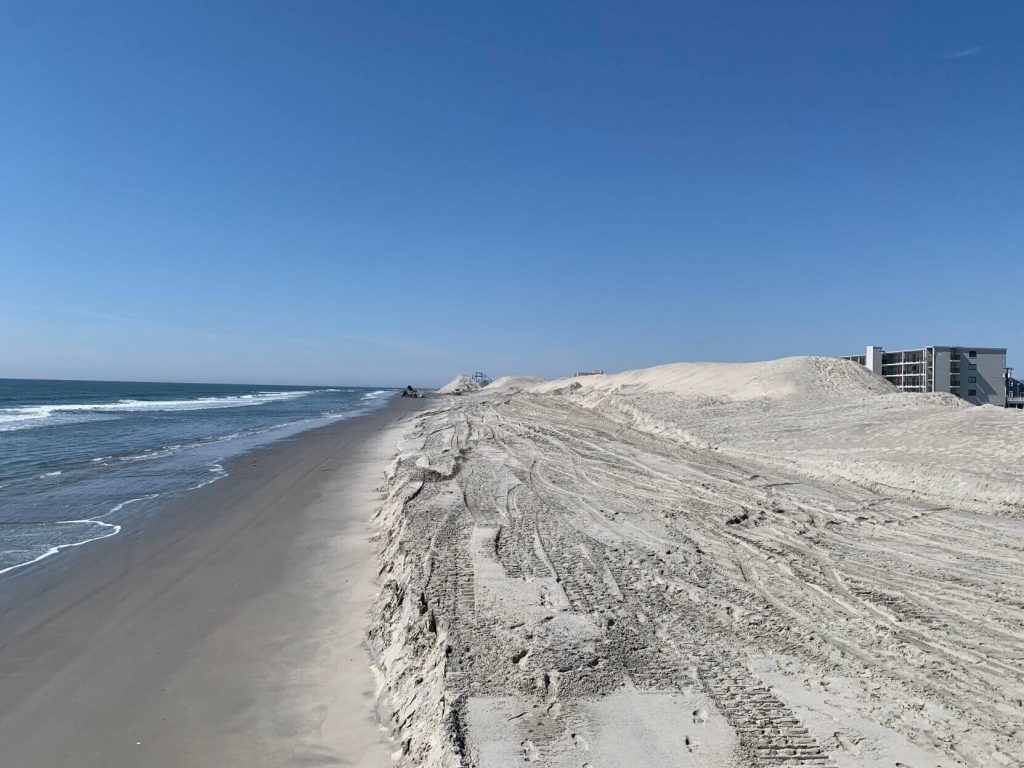 Sand piles on the beach