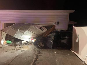 A motor vehicle crashed into a portion of a Villas Home June 7