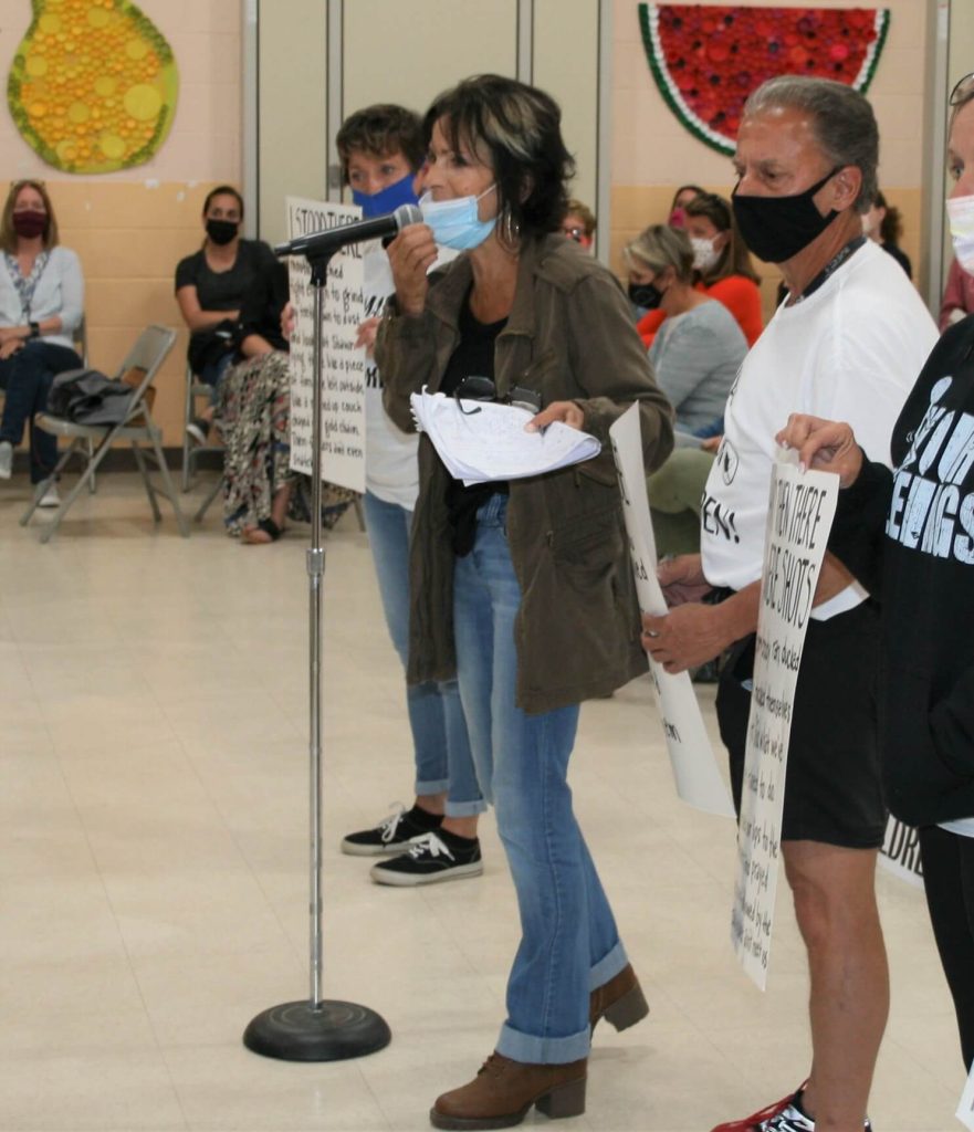 Denise DiCarlo causes a stir at the May 25 Lower Township Elementary School Board meeting when she reads vulgar language and racial slurs from a book in the school library. 