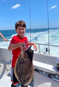 Tim Breslin and his big flounder.