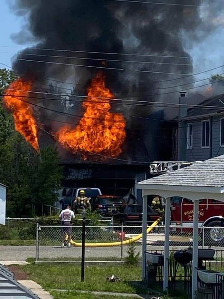 Firefighters were on scene for nearly three hours after a fire broke out at a Villas home July 23. The blaze was seen emanating from the home's garage and a portion of its attic