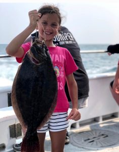 Abigail Kitner and her big flounder.