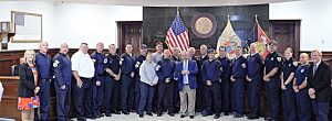 The Cape May County Regional Urban Search and Rescue Team Oct. 26 are thanked for their service in the wake of Hurricane Ida in September by the Board of County Commissioners.  