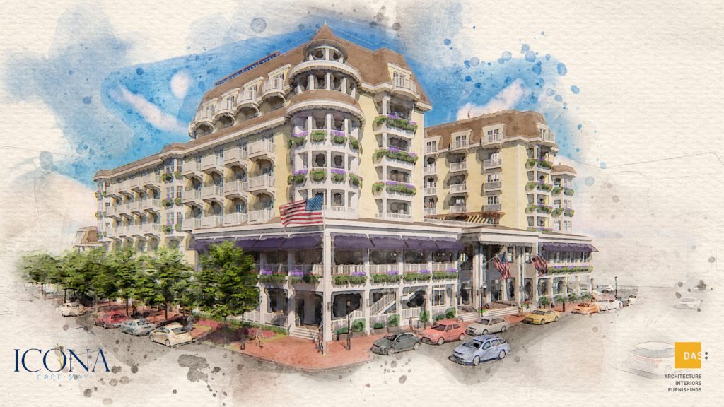 An artist’s rendering shows the entry of a seven-story