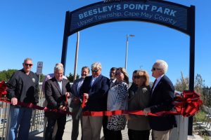Cape May County commissioners and Upper Township officials cut a red ribbon Oct. 19 officially opening the Beesley's Point Park to the public.