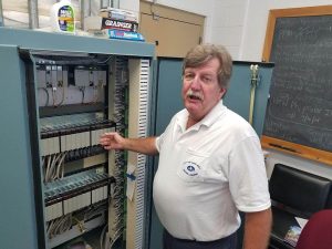 A Cape May Water and Sewer Employee explains equipment in the desalination plant in 2019. The Cape May water desalination plant is 25 years old and in need of revitalization. The equipment is aging and increasingly inefficient
