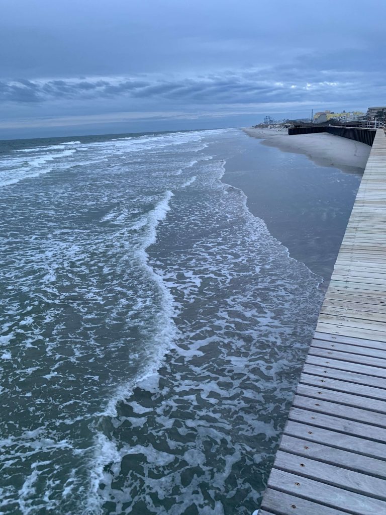 This photo shows significant beach erosion in North Wildwood