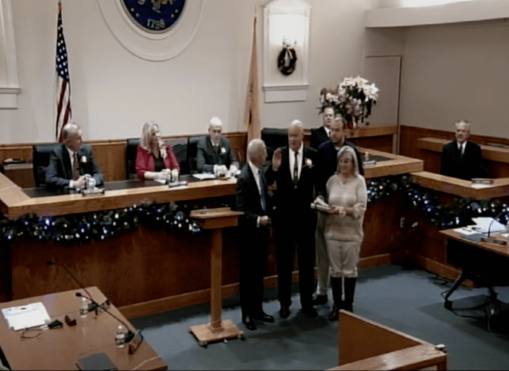 A livestreamed swearing in ceremony for Curtis Corson.