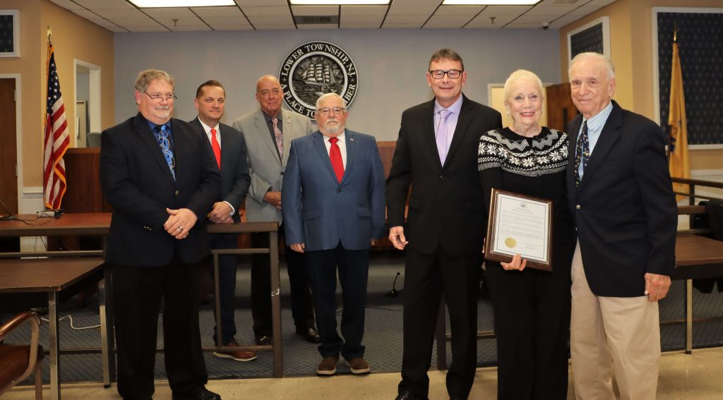 Dr. Joseph and Annie Salvatore with Lower Township Council.