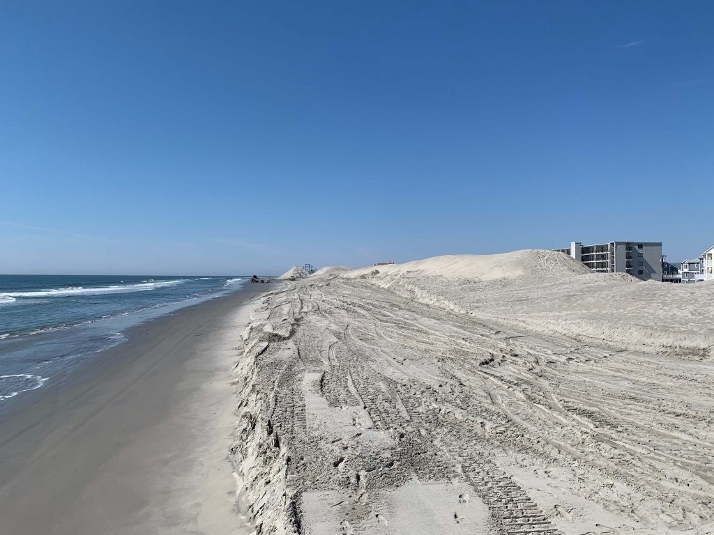 North Wildwood stockpiles sand before spreading it