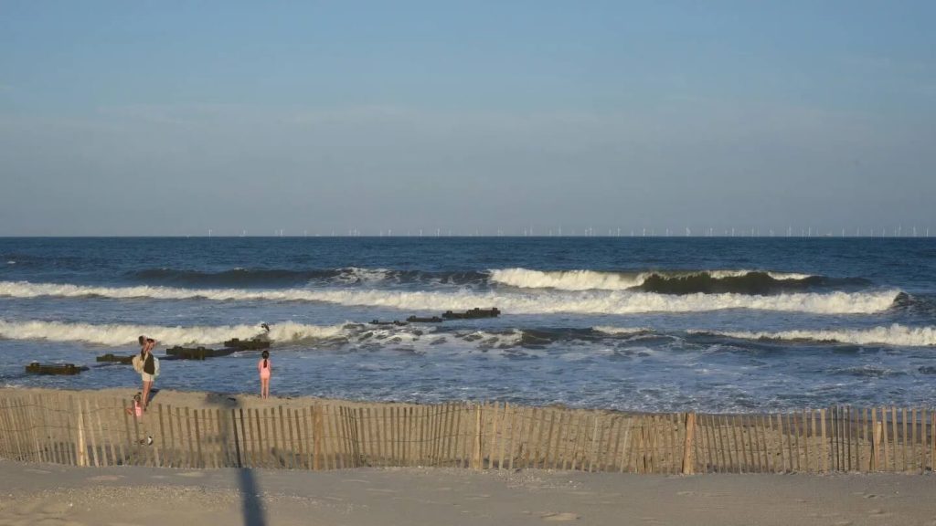 This rendering shows what the wind turbines would look like from the Boardwalk