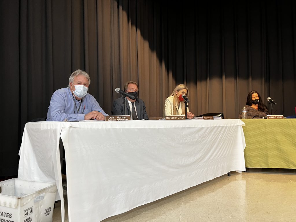 The Lower Township Elementary Board of Education in a Feb. 2022 meeting.