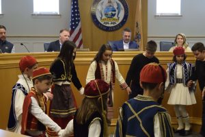 Children from the Saint Demetrios Greek Orthodox Church came to North Wildwood City Council's March 15 meeting to celebrate Greek Independence Day