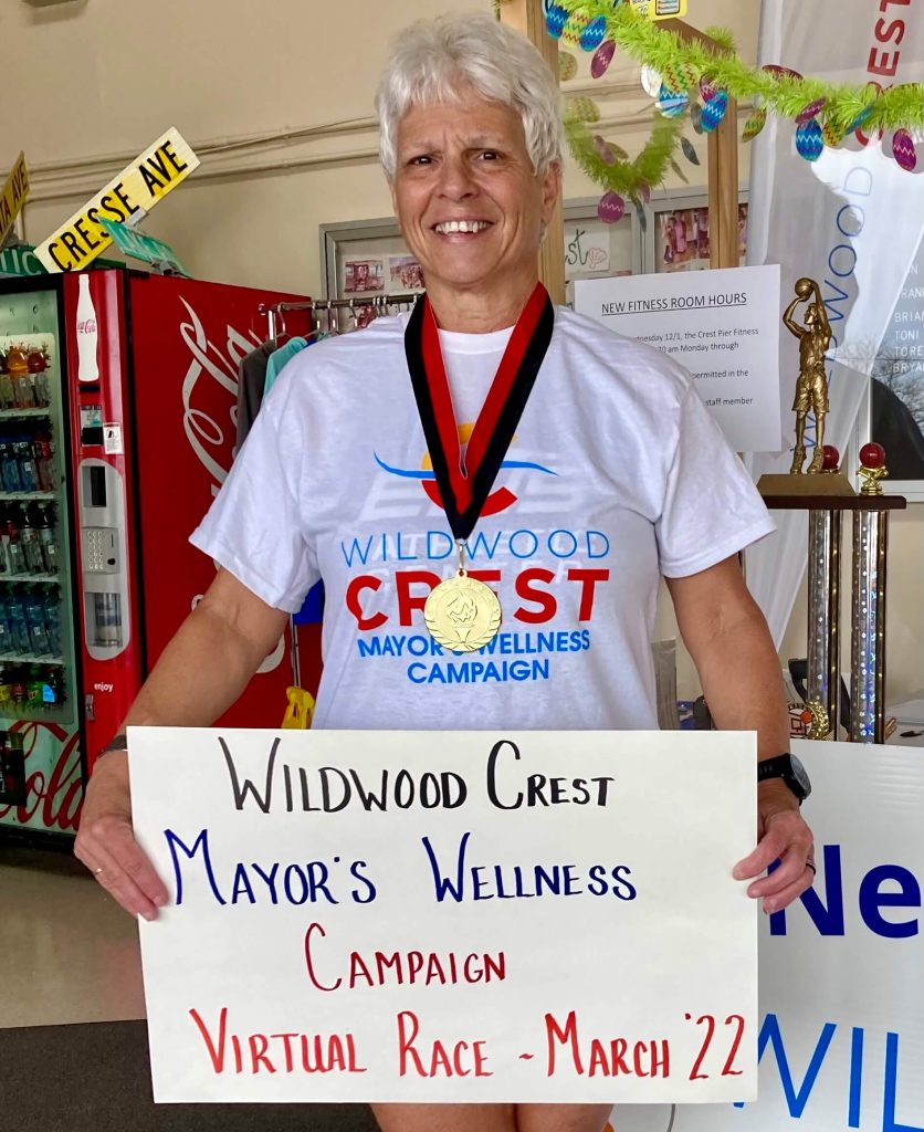 Michele McCandless was the female winner of the Wildwood Crest Mayor’s Wellness Campaign 100-Mile Virtual Challenge.