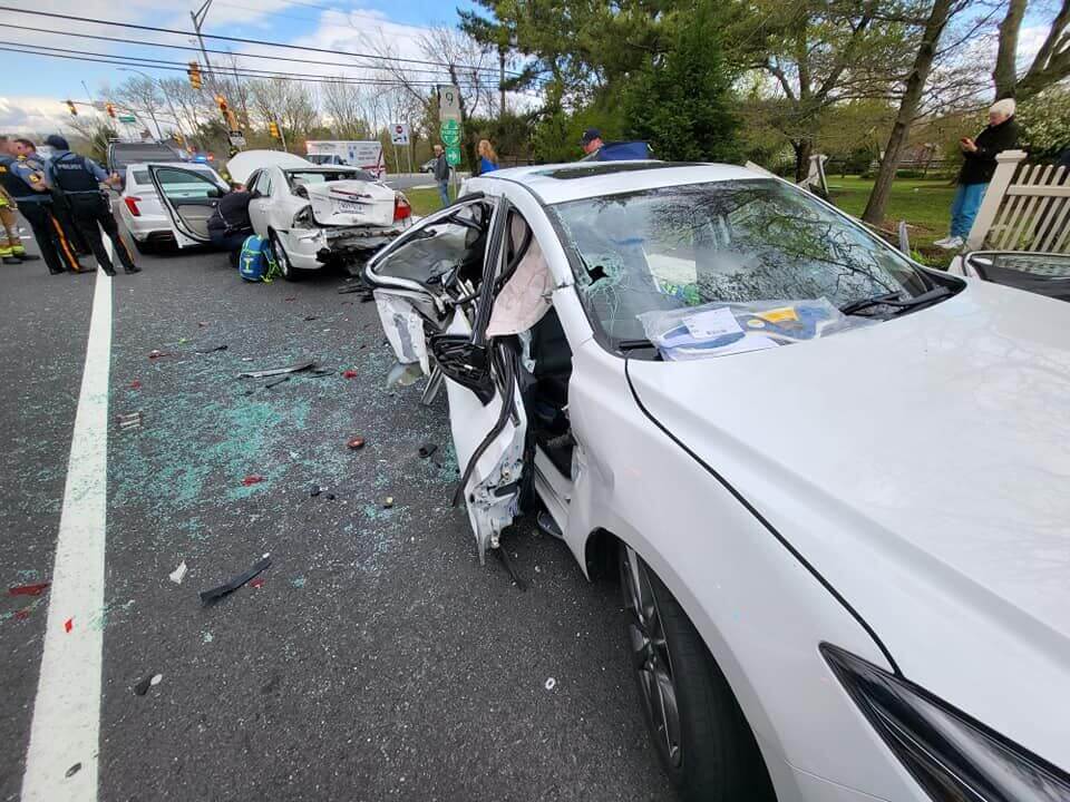 Car crash sends four to hospital