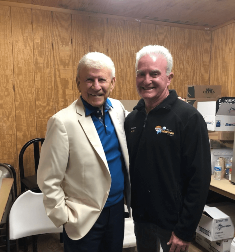 Wildwood Mayor Peter Byron with the late Bobby Rydell. 