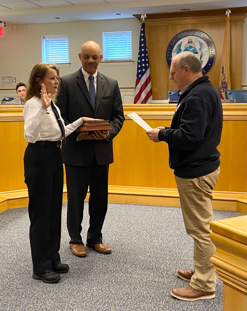 Reverend Deborah Moore was sworn in as one of two police chaplains in North Wildwood at the April 5