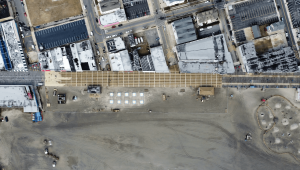 Renovations are underway on the Wildwood Boardwalk in this April 2022 aerial photograph. The plan is to complete the project a few blocks at a time over multiple years. 