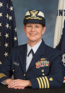 Outgoing Captain Kathy Felger of the U.S. Coast Guard