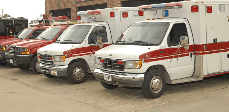 FILE PHOTO AMBULANCES IN FRONT OF FIRE HOUSE
