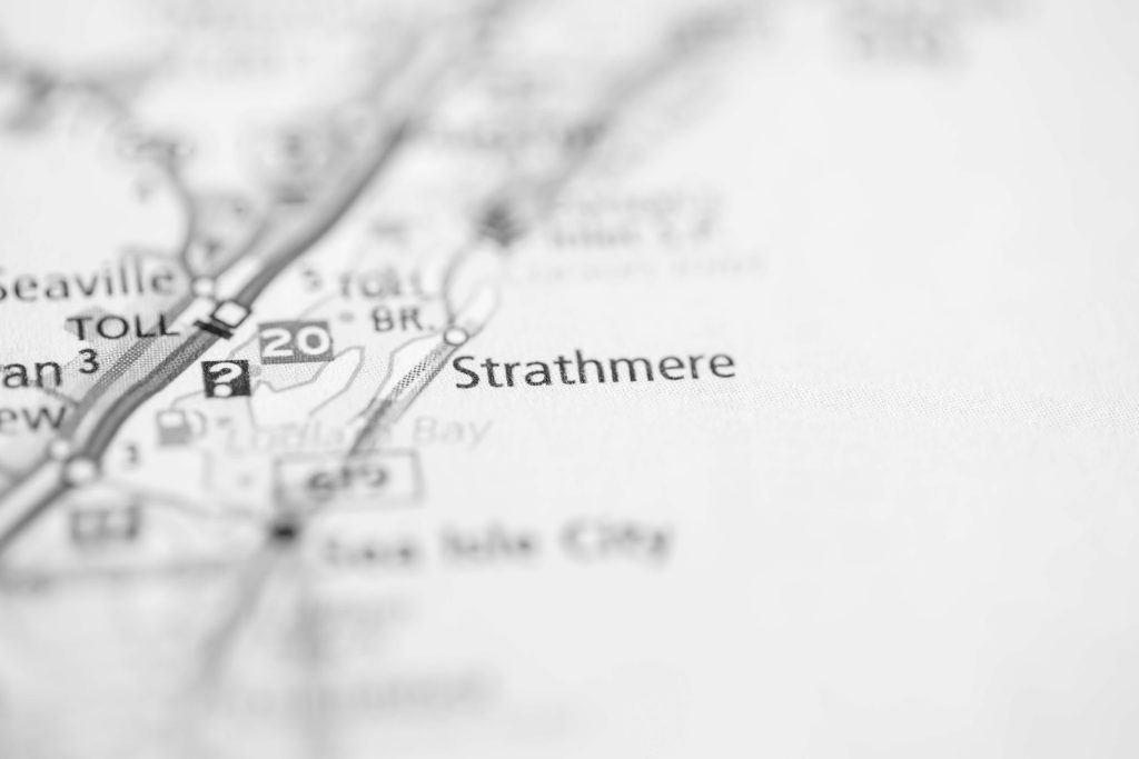 STRATHMERE ON MAP STOCK IMAGE