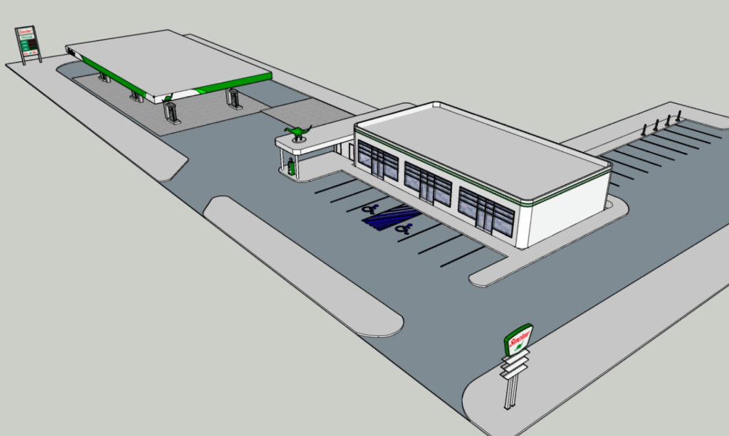 Rendering for a Sinclair gas station