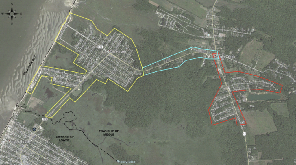 Map of project area in Del Haven and parts of Green Creek