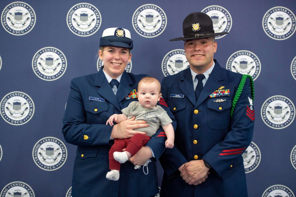 Petty Officer 1st Class Connor Kline (right) is pictured with his wife