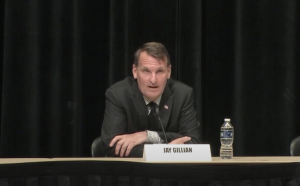 Mayor Jay Gillian speaks at the Ocean City candidates forum April 25