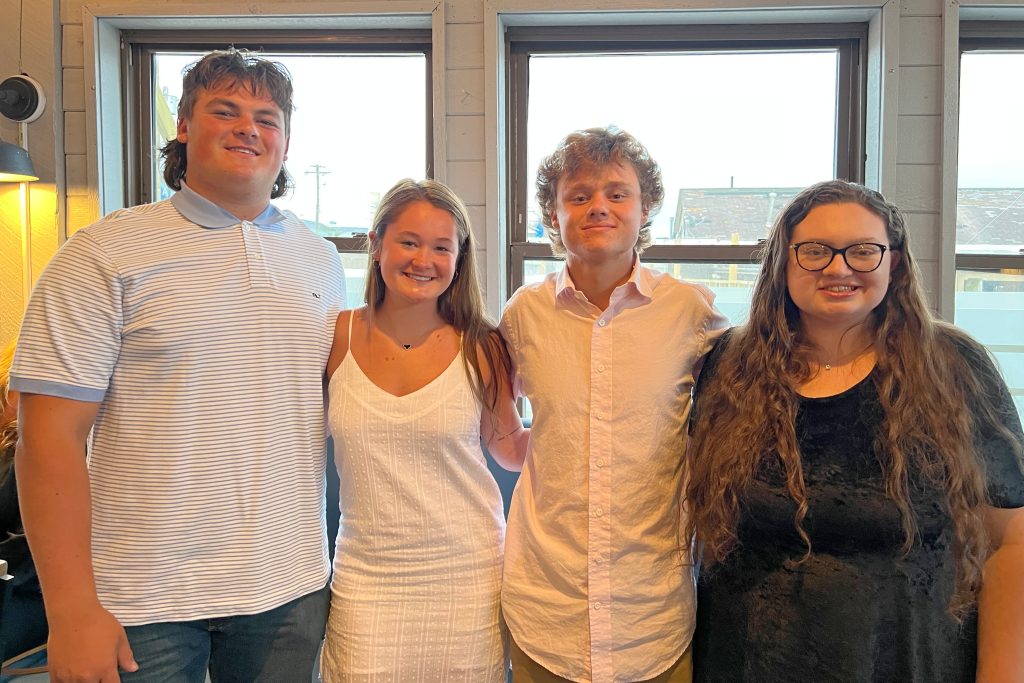 The Sea Isle City Italian American Club recently presented their 2022 scholarships to four Ocean City High School students (from left): Carmen “CJ” Conti