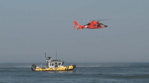 A coast guard helicopter and a SeaTow boat equipped with sonar assist in the search for Alfred Williams off Andrews Avenue beach in Wildwood May 31. Williams