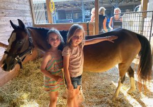 Ruby and Emerson with their horse “Chloe” at the 2022 4-H Fair