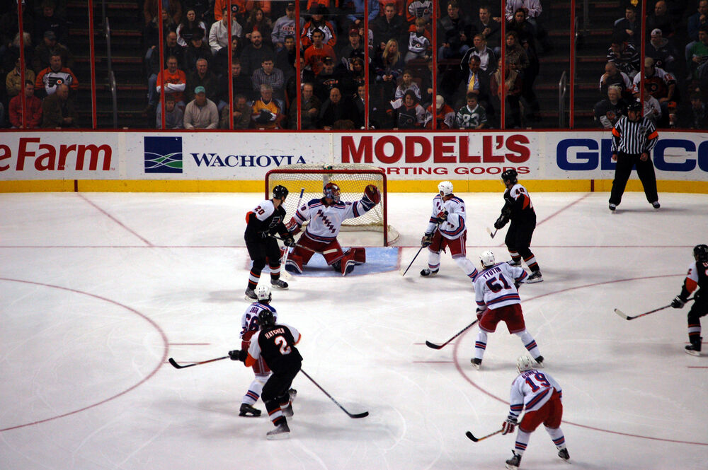 The Philadelphia Flyers play a home game.