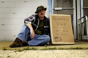 homeless man veteran stock