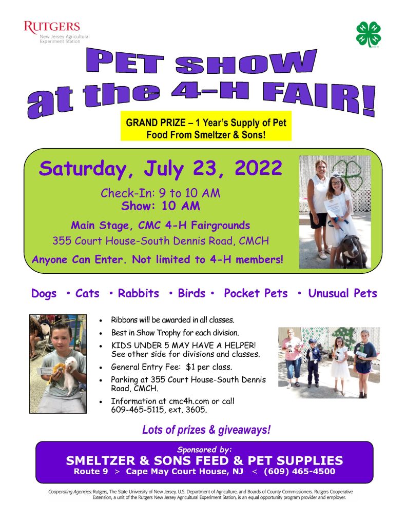 4H Pet Show Flyer 