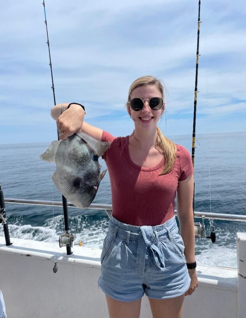 Melissa Carson and her triggerfish. 