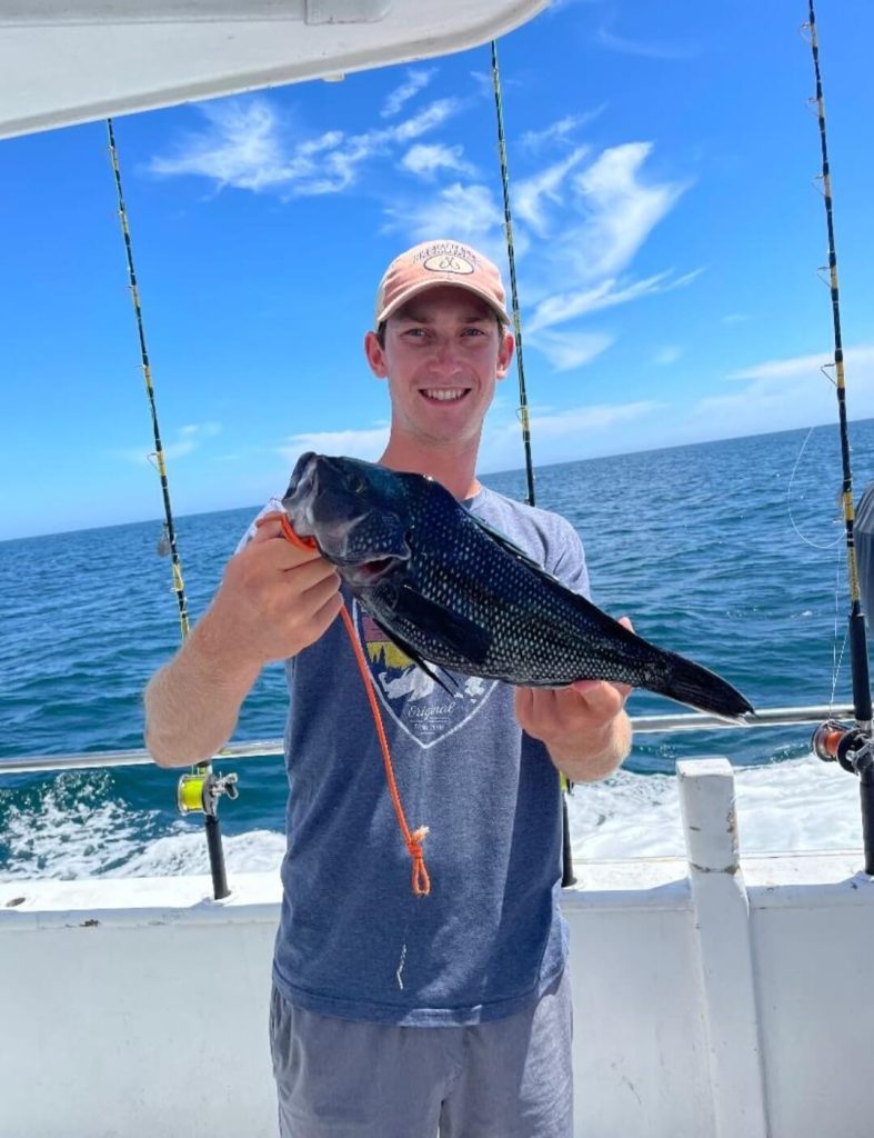 Colin Russell with a nice sea bass.