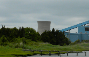 A shot of the cooling tower set to be imploded Sept. 29.