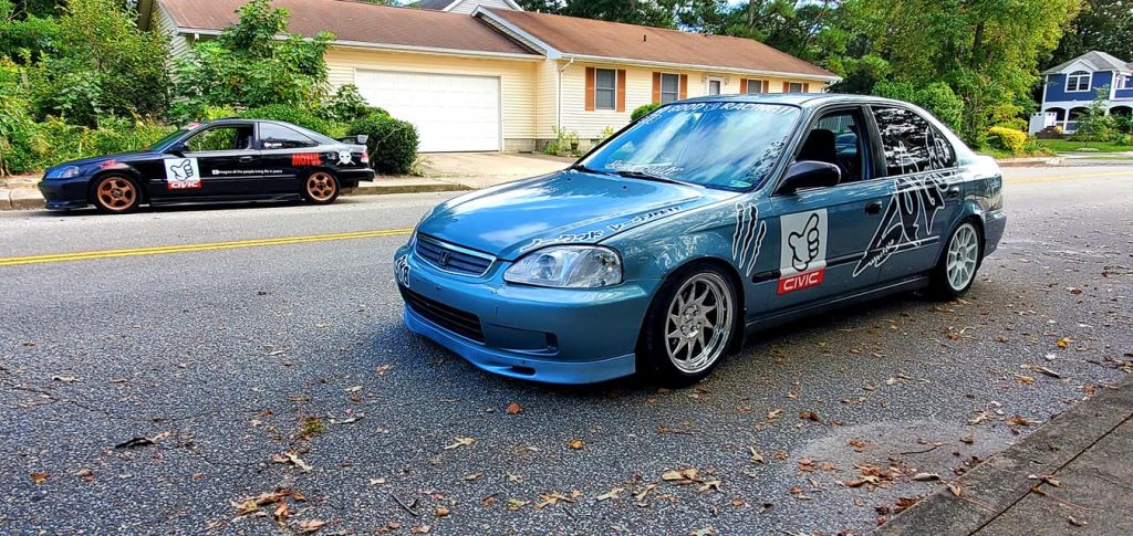 Ryan Stransky's "project car" outside his home in Newark