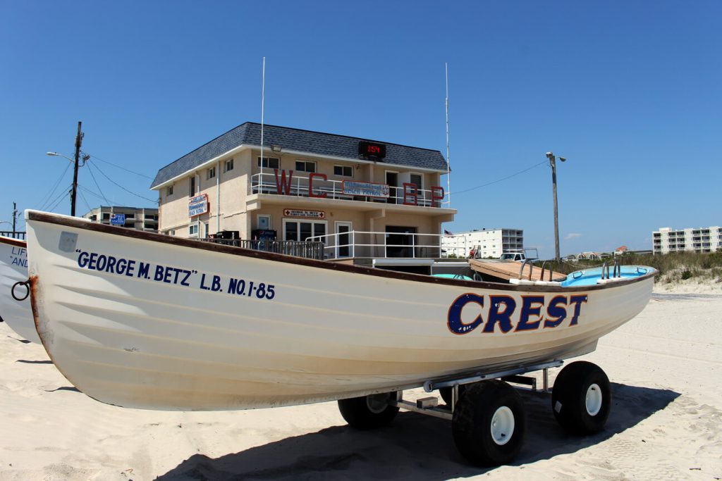 Wildwood Crest's beach patrol headquarters are seen in the background. The building is getting a big renovation.
