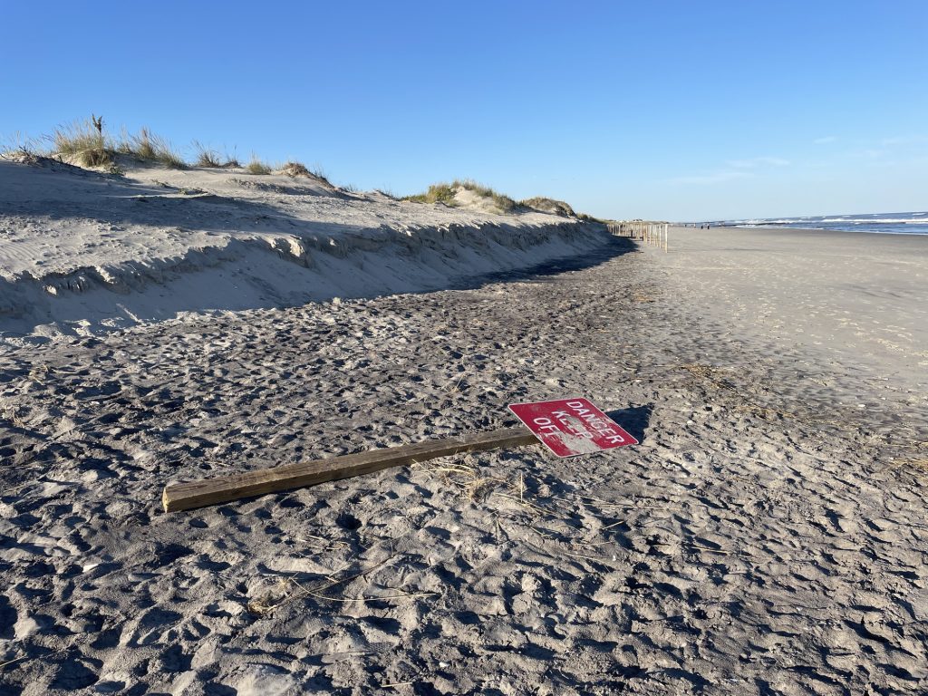 Damage from Hurricane Ian's remnants is seen at Stone Harbor's Point.