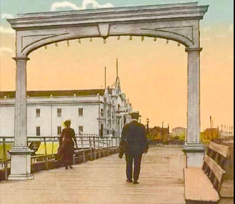 Artist’s rendering shows a turn of the 20th century arch on Cape May Boardwalk. 