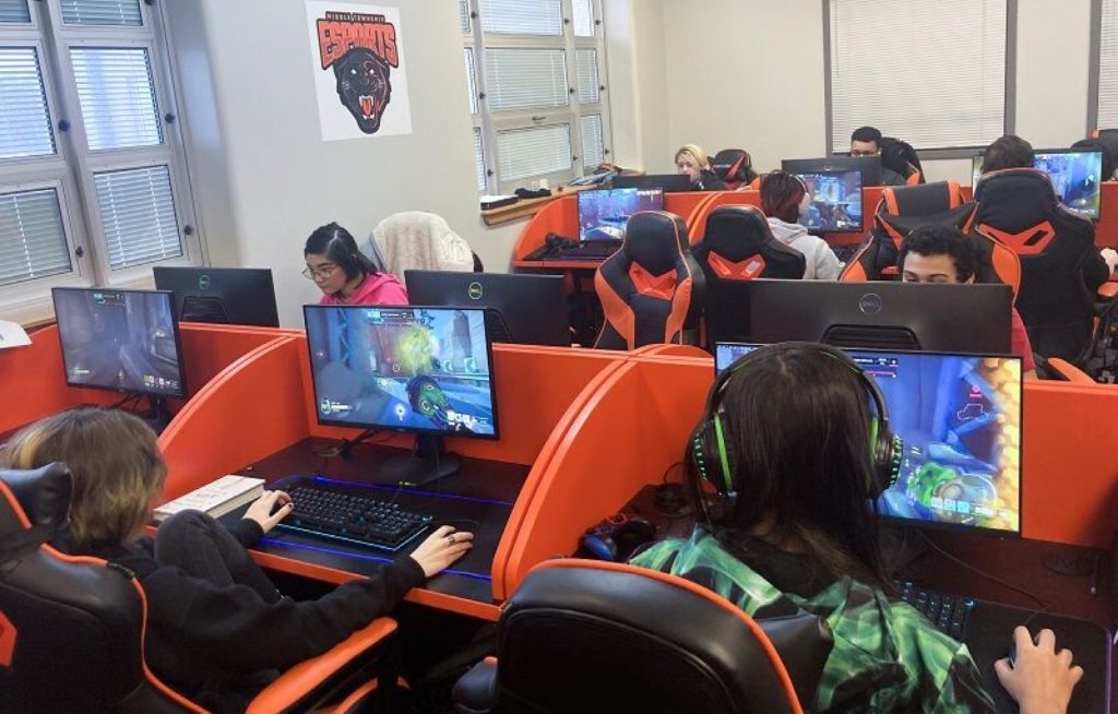 Middle Township High School students sharpen their gaming skills in the school’s esports lab.