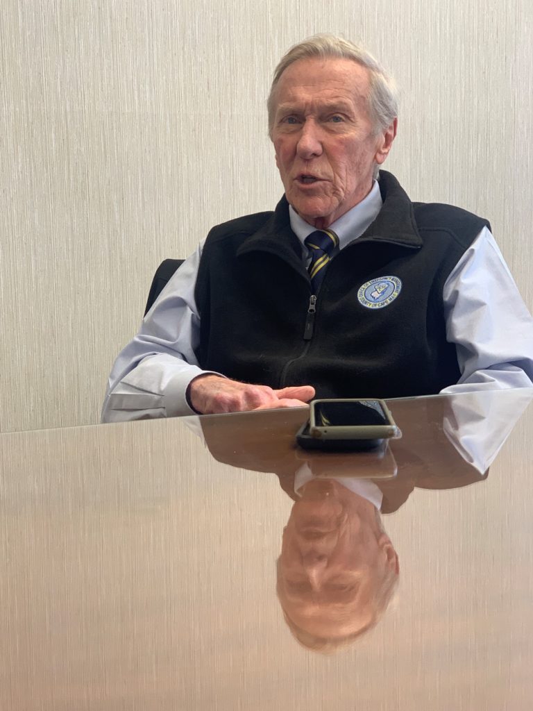Longtime Avalon Mayor Martin “Marty” Pagliughi reflects on his time in office during an interview at the Herald building March 7.   