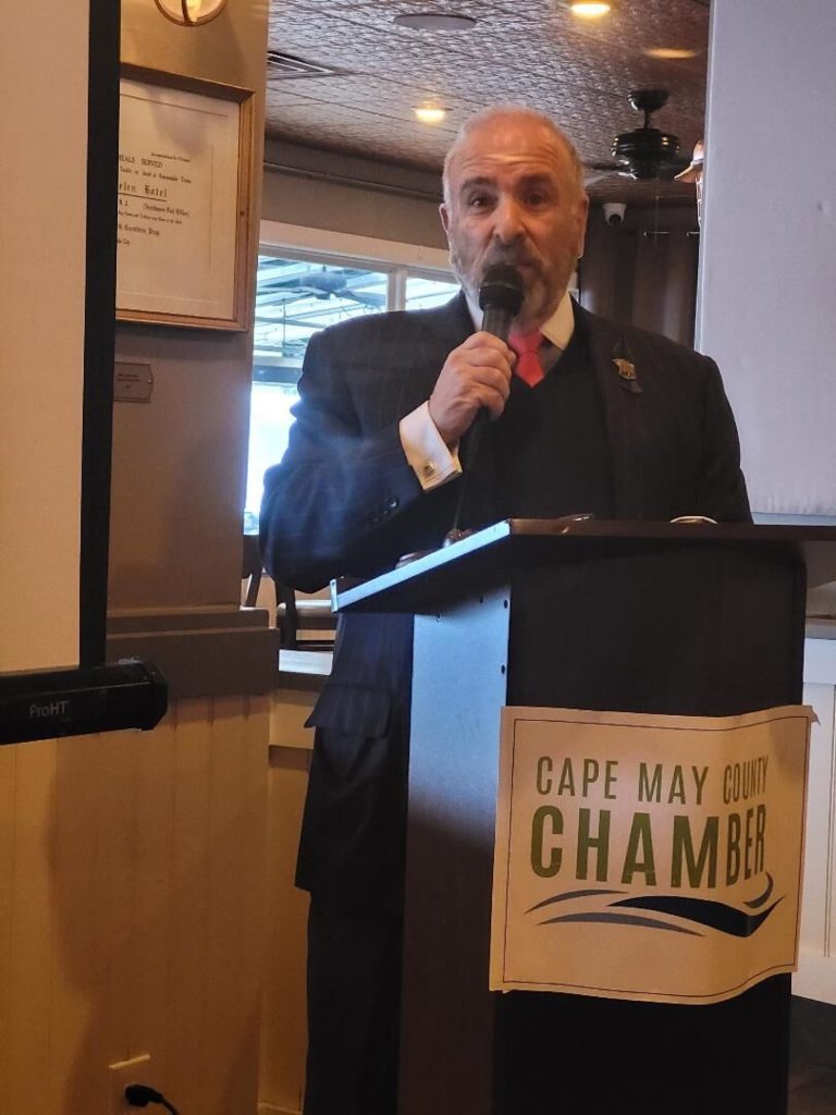 Cape May County Commissioner Director Leonard Desiderio delivers his first ‘State of the County’ update to Cape May County Chamber members at the Deauville Inn